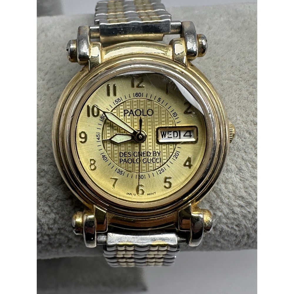 Paolo Gucci PA2005 Ladies Watch‎ New Battery 27MM 5.75" Stretch Band Vintage J63